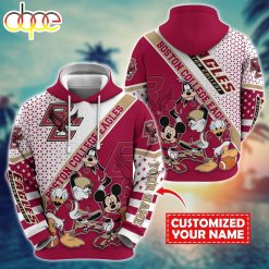 NCAA Boston College Eagles Custom Name Mickey Pullover Hoodie
