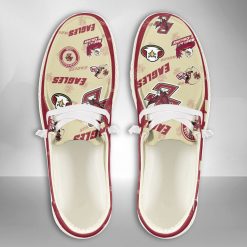 NCAA Boston College Eagles Custom Name Red Cream Hey Dude Shoes