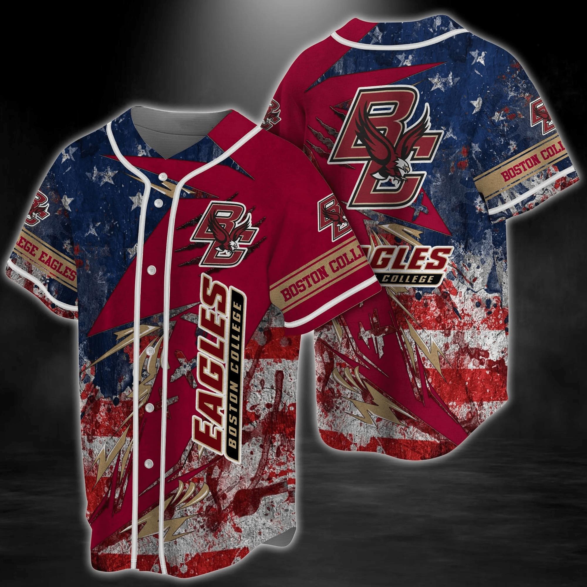 NCAA Boston College Eagles US Flag Baseball Jersey