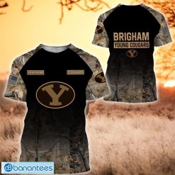 NCAA Brigham Young Cougars Custom Name Hunting Camo Style T-Shirt