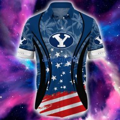 Alternative view of NCAA Brigham Young Cougars Star Pattern Hawaiian Shirt