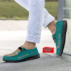 NCAA Coastal Carolina Chanticleers Custom Name Brown Teal Hey Dude Shoes - Image 4