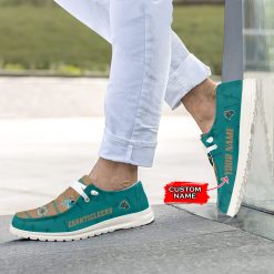 Alternative view of NCAA Coastal Carolina Chanticleers Custom Name Brown Teal Hey Dude Shoes