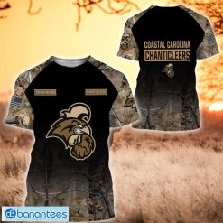 NCAA Coastal Carolina Chanticleers Custom Name Hunting Camo Style T-Shirt