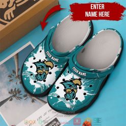 NCAA Coastal Carolina Chanticleers Custom Name Teal White Crocs