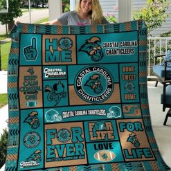 NCAA Coastal Carolina Chanticleers Home Quilt Blanket
