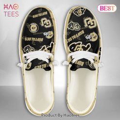 NCAA Colorado Buffaloes Custom Name Black Gold Hey Dude Shoes