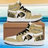 NCAA Colorado Buffaloes Custom Name Gold White Air Jordan 1 High Sneakers
