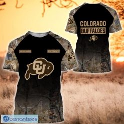 NCAA Colorado Buffaloes Custom Name Hunting Camo Style T-Shirt