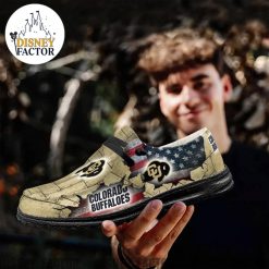 NCAA Colorado Buffaloes Custom Name Mix Flag Hey Dude Shoes - Image 4