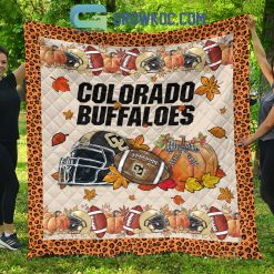 Alternative view of NCAA Colorado Buffaloes Welcome Fall Pumpkin Quilt Blanket