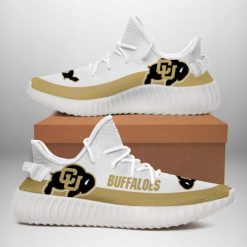 NCAA Colorado Buffaloes White Yeezy Boost Sneakers