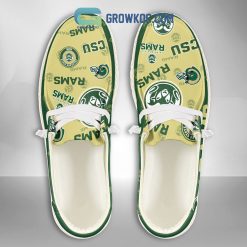 NCAA Colorado State Rams Custom Name Green Cream Hey Dude Shoes