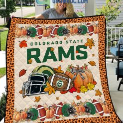 NCAA Colorado State Rams Welcome Fall Pumpkin Quilt Blanket