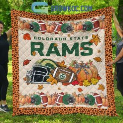 Alternative view of NCAA Colorado State Rams Welcome Fall Pumpkin Quilt Blanket