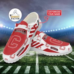 NCAA Cornell Big Red Custom Name Red Striped Hey Dude Shoes