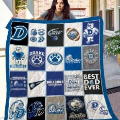 NCAA Drake Bulldogs Best Dad Ever Quilt Blanket