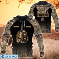 NCAA Drake Bulldogs Custom Name Hunting Camo Style Zip Up Hoodie