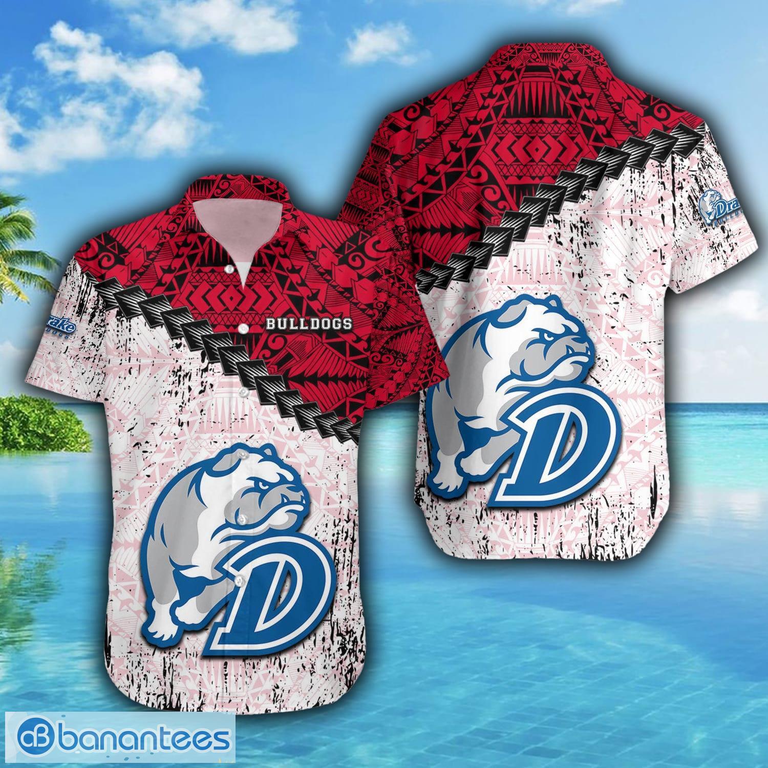 NCAA Drake Bulldogs Grunge Polynesian Tattoo Hawaiian Shirt