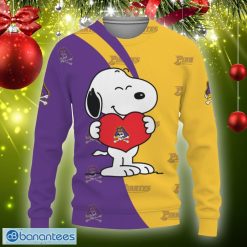 NCAA East Carolina Pirates Snoopy Cute Heart Sweater