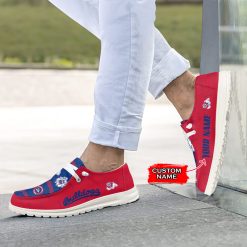 Alternative view of NCAA Fresno State Bulldogs Custom Name Blue Red Hey Dude Shoes