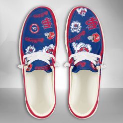 NCAA Fresno State Bulldogs Custom Name Blue Red Hey Dude Shoes