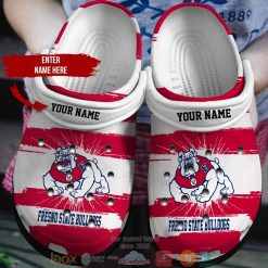 NCAA Fresno State Bulldogs Custom Name Red White Crocs