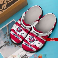 Alternative view of NCAA Fresno State Bulldogs Custom Name Red White Crocs