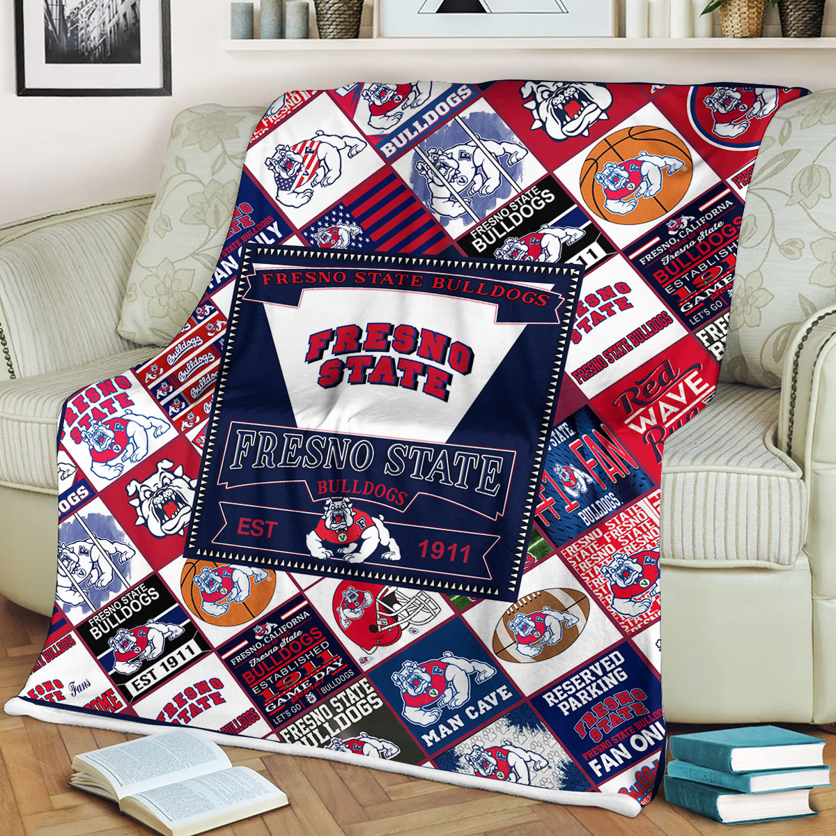 NCAA Fresno State Bulldogs EST 1911 Fleece Blanket