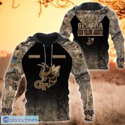 NCAA Georgia Tech Yellow Jackets Custom Name Hunting Camo Style Pullover Hoodie