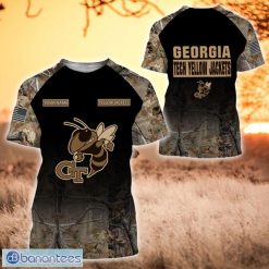 NCAA Georgia Tech Yellow Jackets Custom Name Hunting Camo Style T-Shirt