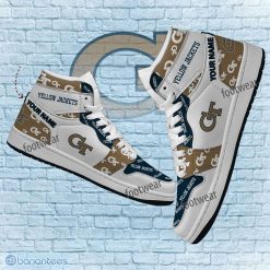 NCAA Georgia Tech Yellow Jackets Custom Name Logo Air Jordan 1 High Sneakers