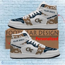 Alternative view of NCAA Georgia Tech Yellow Jackets Custom Name Logo Air Jordan 1 High Sneakers