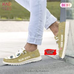 Alternative view of NCAA Georgia Tech Yellow Jackets Custom Name White Gold Hey Dude Shoes