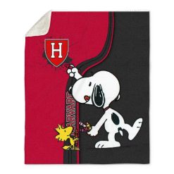 NCAA Harvard Crimson Snoopy Fleece Blanket