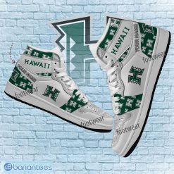 NCAA Hawaii Rainbow Warriors Custom Name Logo Air Jordan 1 High Sneakers