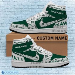 Alternative view of NCAA Hawaii Rainbow Warriors Custom Name New Season Design Air Jordan 1 High Sneakers