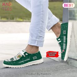 Alternative view of NCAA Hawaii Rainbow Warriors Custom Name White Green Hey Dude Shoes