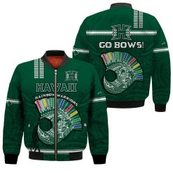 NCAA Hawaii Rainbow Warriors Go Bows Bomber Jacket