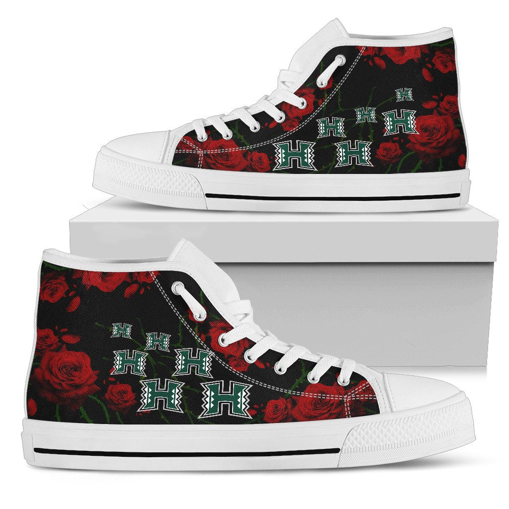 NCAA Hawaii Rainbow Warriors Lovely Rose Thorn Incredible High Top Shoes
