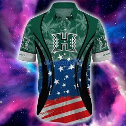 Alternative view of NCAA Hawaii Rainbow Warriors Star Pattern Hawaiian Shirt