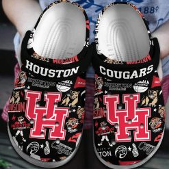 NCAA Houston Cougars Black Crocs