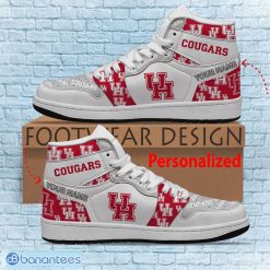 Alternative view of NCAA Houston Cougars Custom Name Logo Air Jordan 1 High Sneakers