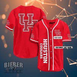 NCAA Houston Cougars Custom Name Red Baseball Jersey