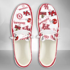 NCAA Houston Cougars Custom Name White Red Hey Dude Shoes