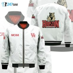 NCAA Houston Cougars White With Mascot Logo Bomber Jacket