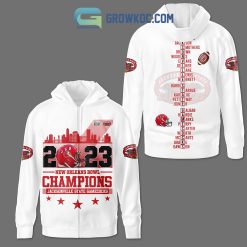 NCAA Jacksonville State Gamecocks 2023 New Orleans Bowl White Zip Up Hoodie