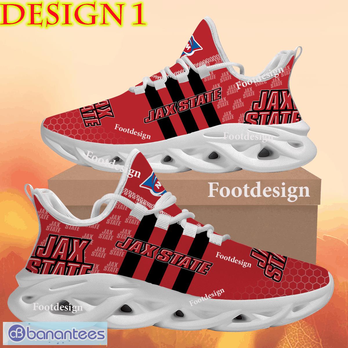 NCAA Jacksonville State Gamecocks Black Striped Max Soul Shoes