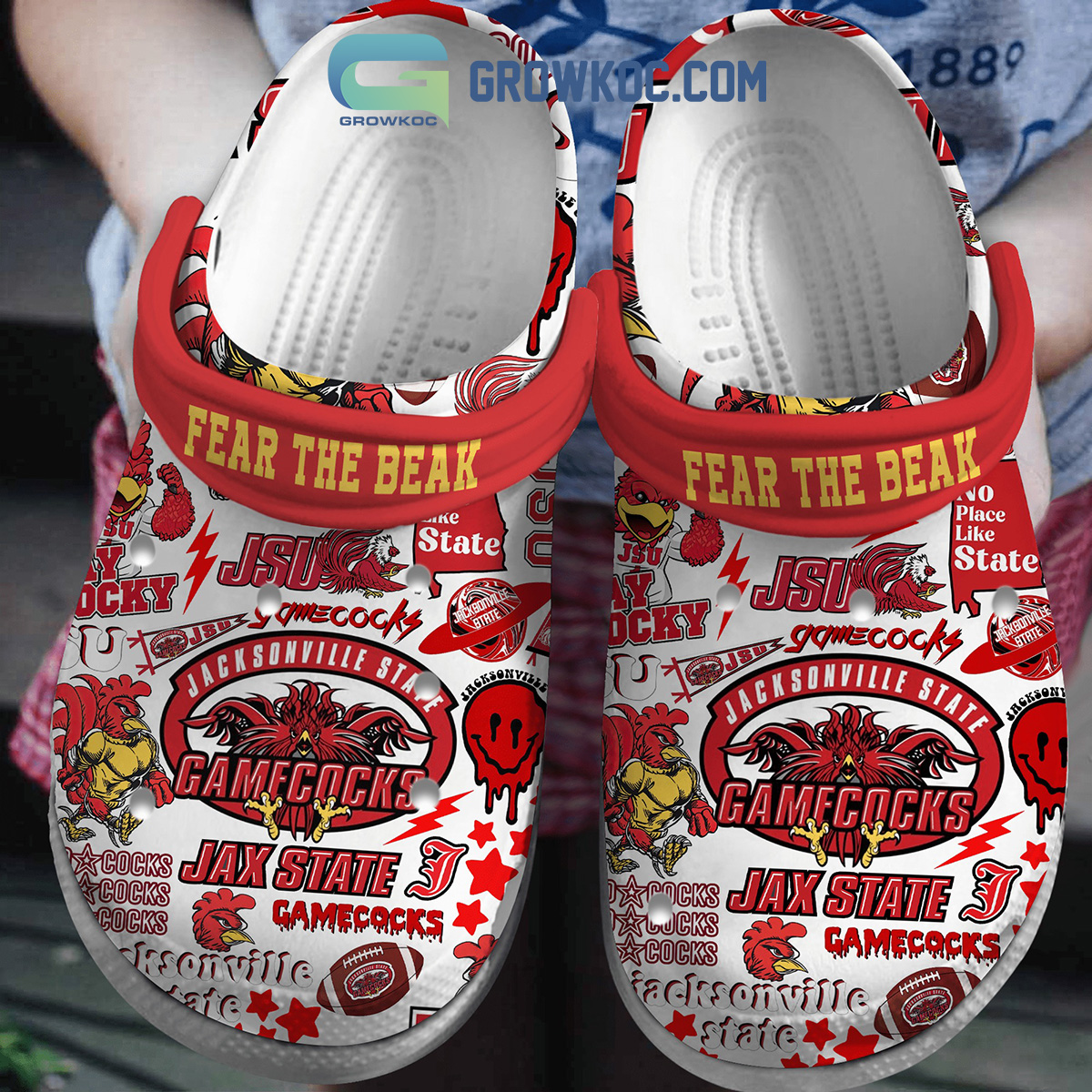 NCAA Jacksonville State Gamecocks Fear The Beak Crocs