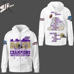 NCAA James Madison Dukes 2023 Armed Forces Bowl White Zip Up Hoodie